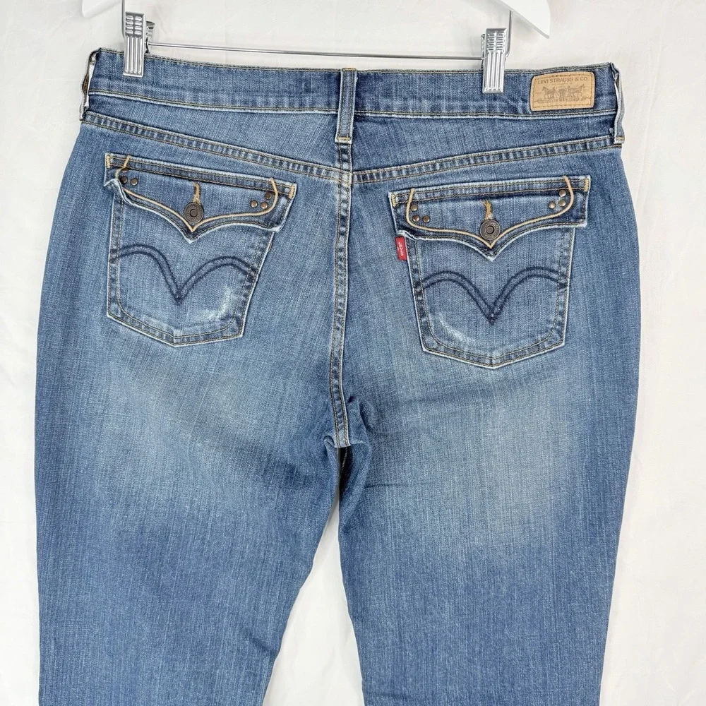 Levis 515 Bootcut Jeans Women's 12 M High Rise Stretch Medium Wash Denim 33x31.5